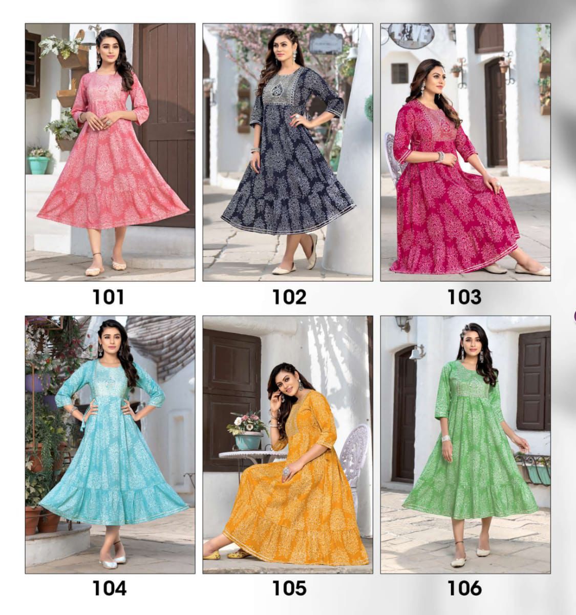 Dhara 101 New Designer Fancy Ethnic Wear Anarkali Kurti Collection